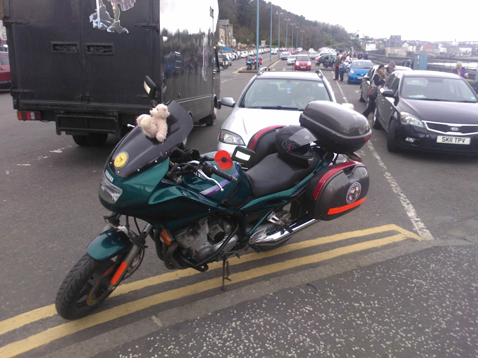 Baxterbear Rides Off on Poppy Bike
