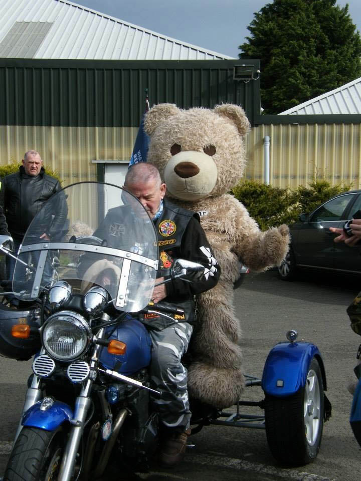 Baxterbear Rides Off on Poppy Bike