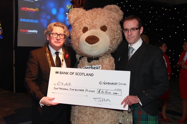 An amazing £4500 was raised for CHAS. (Left: Jimmy Martin SPAA President)